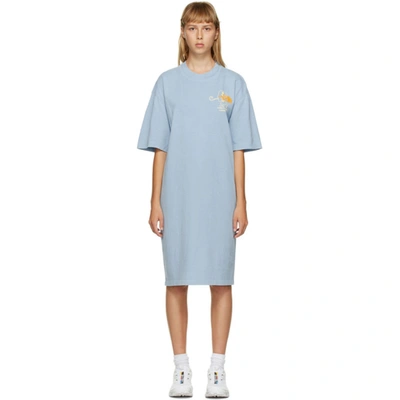 Brain Dead Blue The North Face Edition Ringer T-shirt Dress In Clear Lake Blue