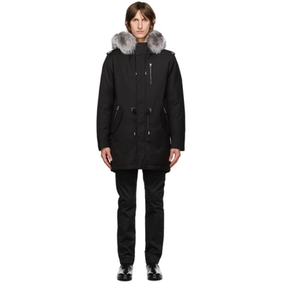 Mackage Men's Moritz Fox & Rabbit Fur Military Parka In Black