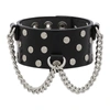 JUNYA WATANABE BLACK LEATHER STUDDED CHAIN ANKLET