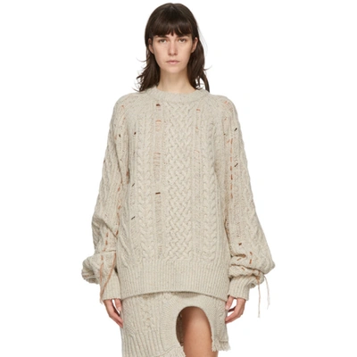 Andersson Bell Beige Wool Oversized Anna Jumper In Ivory
