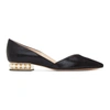 NICHOLAS KIRKWOOD BLACK METALLIC CASATI D'ORSAY BALLERINA FLATS