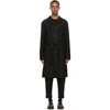 AMI ALEXANDRE MATTIUSSI BLACK UNSTRUCTURED CAR COAT