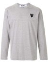 Comme Des Garçons Play Chest Logo-patch Jumper In Grey