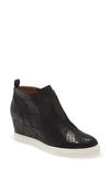 Linea Paolo Felicia Iii Wedge Sneaker In Black/ Black Snake Print