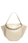 Wandler Mia Leather Tote Bag In Oyster Crust