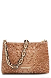 Brahmin Mod Lorelei Melbourne Embossed Leather Shoulder Bag In Terracotta