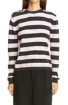 GANNI BUTTON SHOULDER STRIPE CASHMERE SWEATER,K1416