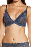 Wacoal Embrace Lace Underwire Contour Bra In Nine Iron/ensign Blue
