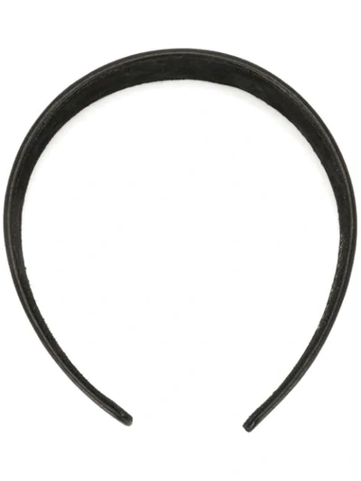 Jennifer Behr Black Leon Leather Headband