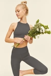 Girlfriend Collective Moon Topanga Halter Bra In Gray