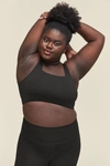 Girlfriend Collective Black Tommy Cropped Bra In Multicolor