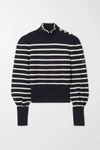 THE MARC JACOBS ARMOR-LUX EMBELLISHED STRIPED WOOL TURTLENECK SWEATER