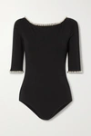 THE MARC JACOBS + CAPEZIO FAUX PEARL-EMBELLISHED STRETCH-COTTON JERSEY BODYSUIT