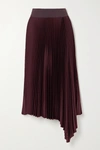 JOSEPH ASYMMETRIC PLEATED CREPE MIDI SKIRT