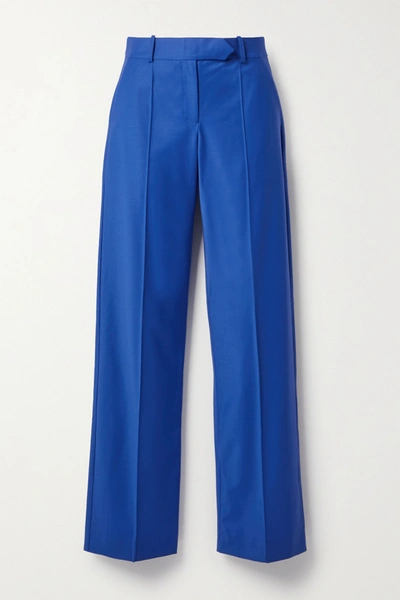 Aleksandre Akhalkatsishvili Wool-blend Straight-leg Trousers In Cobalt Blue