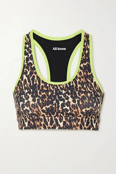 All Access Front Row Leopard-print Stretch Sports Bra In Leopard Print
