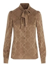 DOLCE & GABBANA DOLCE & GABBANA PUSSYBOW JACQUARD BLOUSE