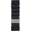 THOM BROWNE NAVY DOWN 4-BAR SCARF