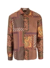 ETRO ETRO MEN'S BROWN SILK SHIRT,1K09457730150 41