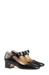 GUCCI BONNY CRYSTAL & CHAIN EMBELLISHED BOW PUMP,637134DMBT0