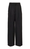 Valentino Wide-leg Silk Cady Couture Pants In Black