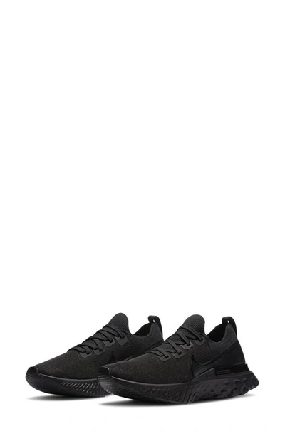 Nike React Infinity Run Flyknit Running Shoe In Black/black/black