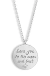 ESTELLA BARTLETT LOVE YOU TO THE MOON AND BACK PENDANT NECKLACE,EB3305C