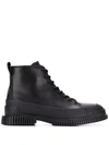 Camper Pix Leather Ankle Boots In Black