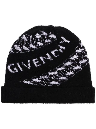 Givenchy Logo针织套头帽 In Black