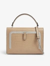 ANYA HINDMARCH CROC-EMBOSSED SMALL LEATHER POSTBOX BAG,R03664903