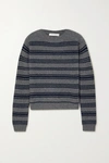 MAX MARA TEANO STRIPED RIBBED WOOL AND CASHMERE-BLEND SWEATER