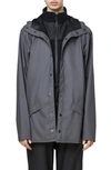 Rains Lightweight Hooded Rain Jacket In Charcoal