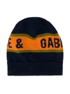 DOLCE & GABBANA INTARSIA-LOGO BEANIE HAT