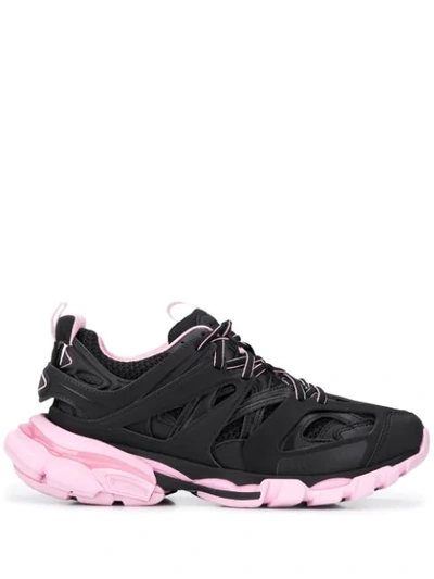 Balenciaga Track Low-top Sneakers In Black - Pink