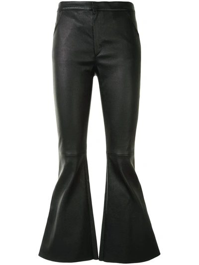Drome Bell-flare Leather Trousers In Black