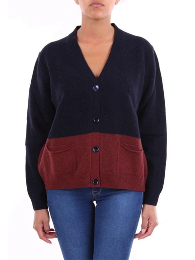 Ps By Paul Smith Two-colored Cardigan In Blue