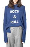 ZADIG & VOLTAIRE MALTA MERINO WOOL ROCK & ROLL INTARSIA SWEATER,WJMZ1104F