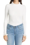 Ted Baker Dvana Ruffle Collar Sweater In White