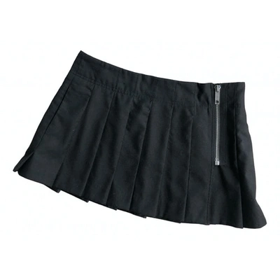 Pre-owned Burberry Black Wool Skirt