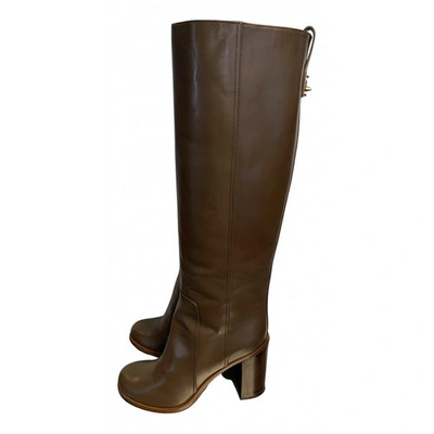 Pre-owned Fendi Brown Leather Ankle Boots