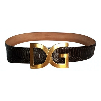 Pre-owned Dolce & Gabbana Brown Python Belt