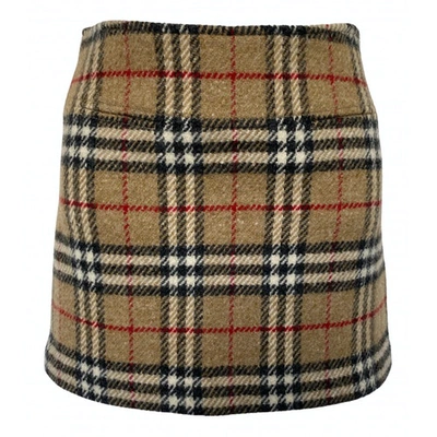 Pre-owned Burberry Beige Wool Skirt