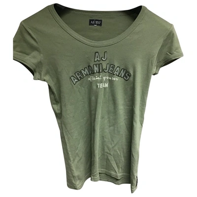 Pre-owned Armani Jeans Green Cotton Top