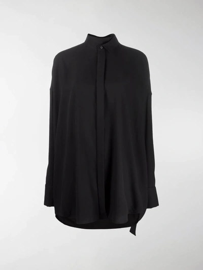 Balenciaga Half-collar Shirt In Black