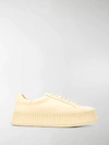 Jil Sander Panelled Low-top Leather Sneakers In Neutrals