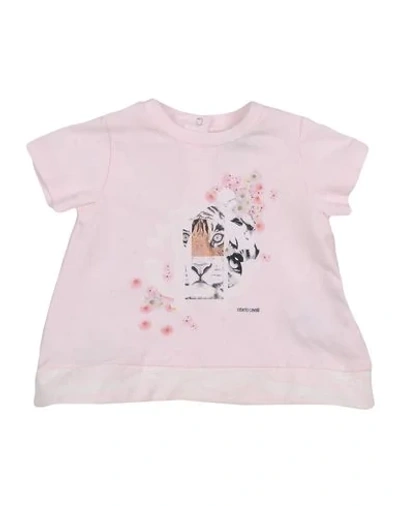 Roberto Cavalli Junior Babies' T-shirts In Light Pink