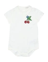 DOLCE & GABBANA DOLCE & GABBANA NEWBORN GIRL BABY BODYSUIT WHITE SIZE 3 COTTON, POLYESTER, VISCOSE, LUREX, POLYAMIDE,12439825QU 8