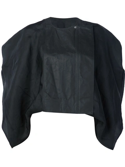 Rick Owens Short 'debussy' Biker Jacket In Black