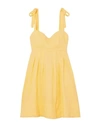 HONORINE HONORINE WOMAN SHORT DRESS LIGHT YELLOW SIZE M LINEN,15070475PK 4