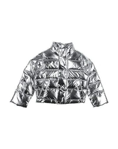 Trussardi Junior Down Jacket In Silver